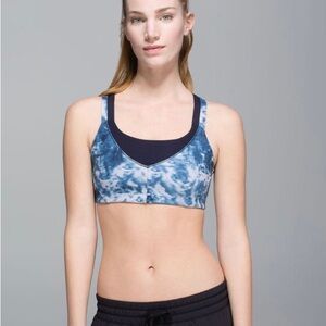 Lululemon Blue Marble Sports Bra Intimates & Sleepwear
